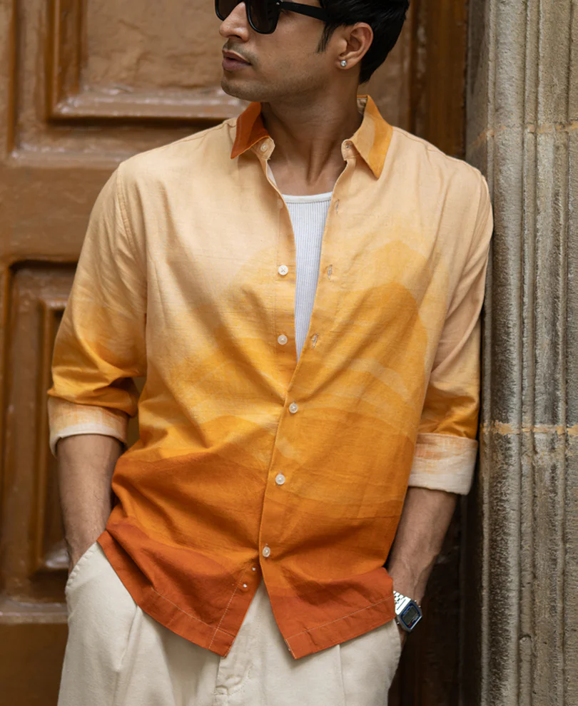 Abstract Mountain Print Shirt 100% Cotton - Image 2