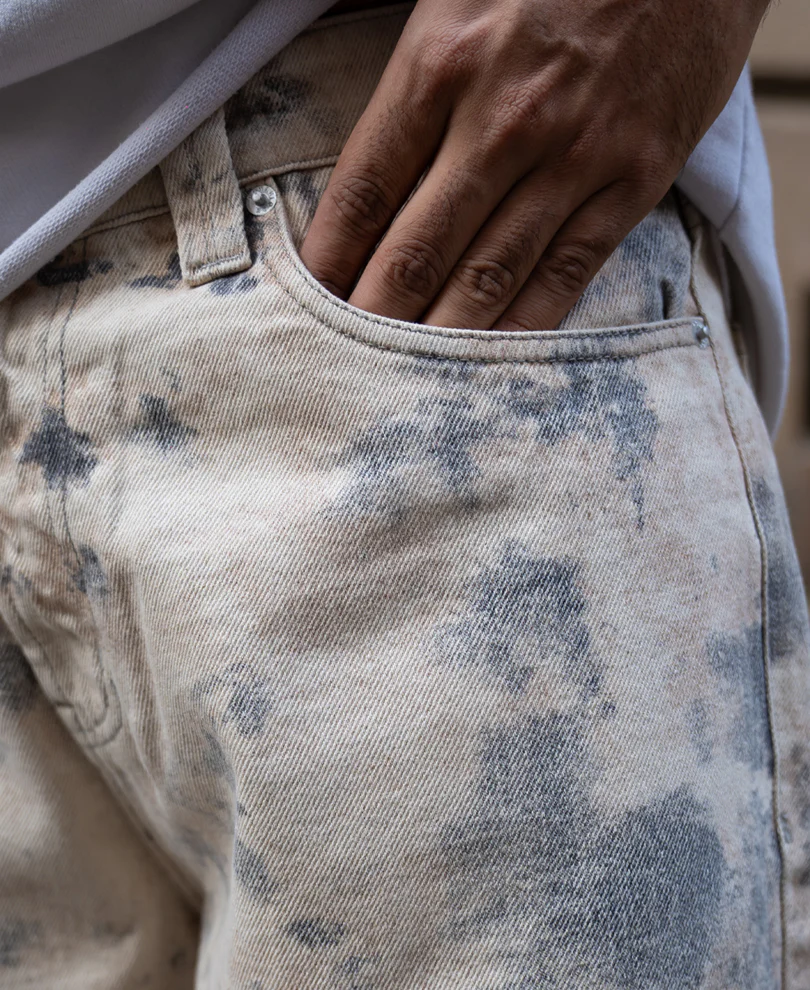 Abstract Print Baggy Jeans 100% Cotton - Image 4