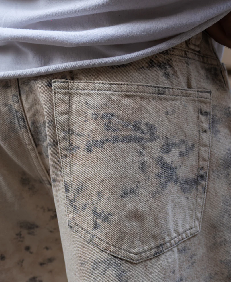 Abstract Print Baggy Jeans 100% Cotton - Image 5