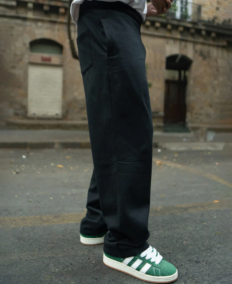 Basic Black Baggy Fit Trackpant 100% Cotton - Image 3