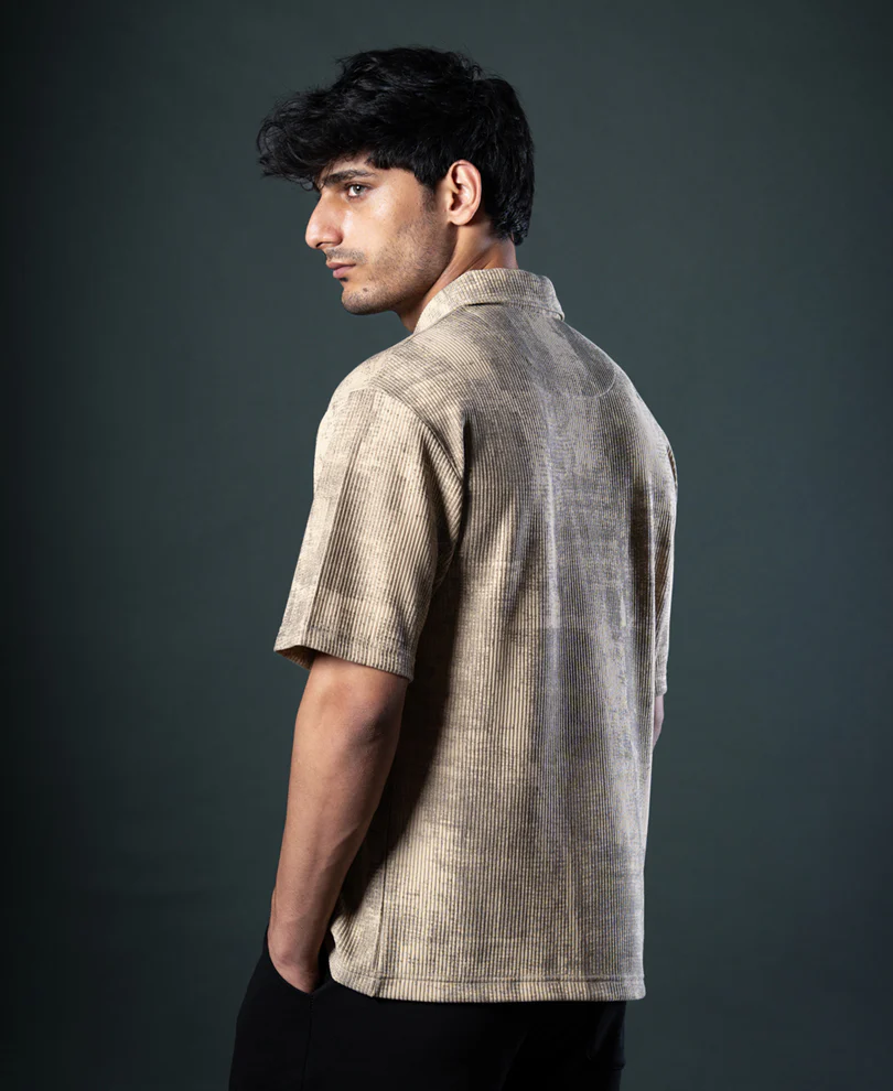 Beige Grunge Print T-Shirt - Image 5