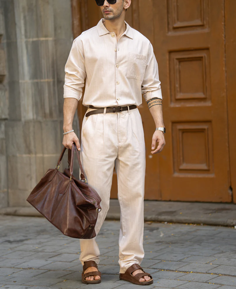 Beige Linen Lightweight Co-Ord Set - Image 3