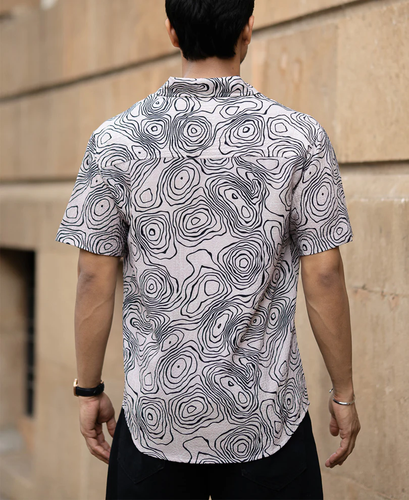 Beige Seismic Printed Shirt - Image 5