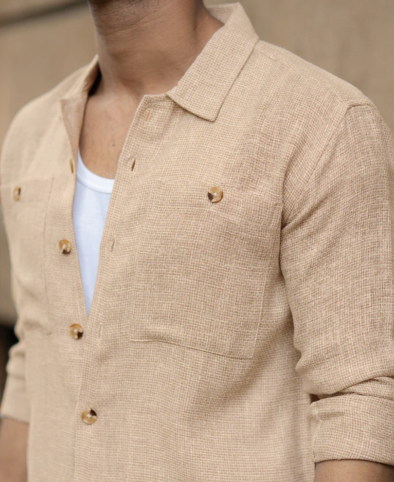 Beige Structure Shirt - Image 2