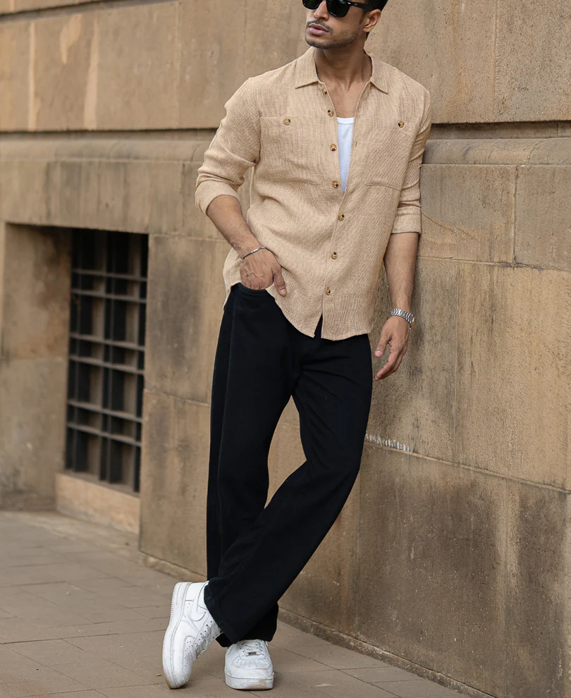 Beige Structure Shirt - Image 5