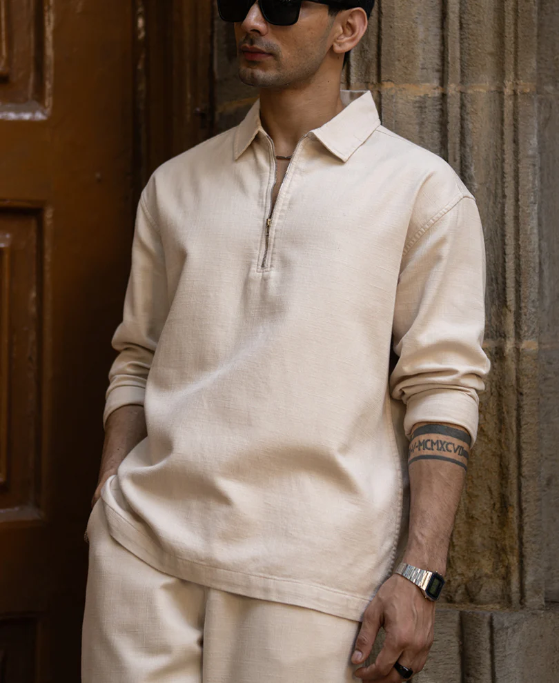 Beige Structured Cord Set - Image 2