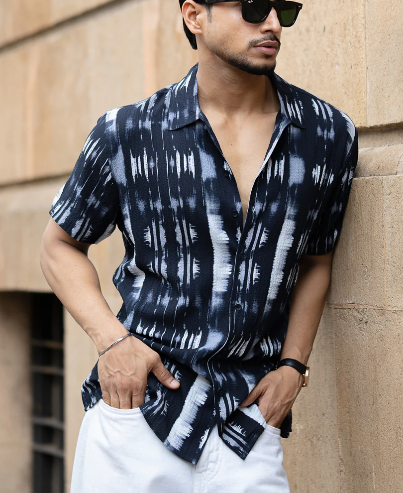 Black Abstract Printed Shirt - Image 2