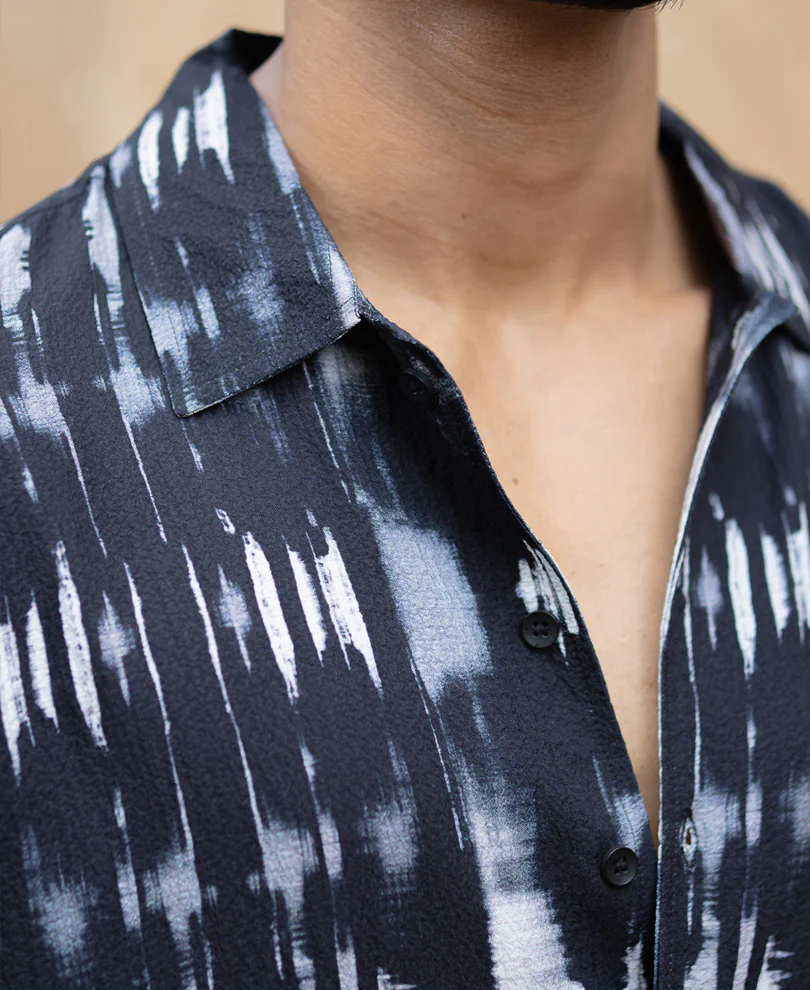 Black Abstract Printed Shirt - Image 3