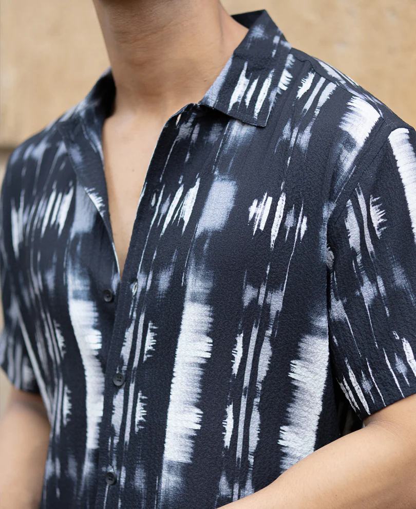Black Abstract Printed Shirt - Image 4