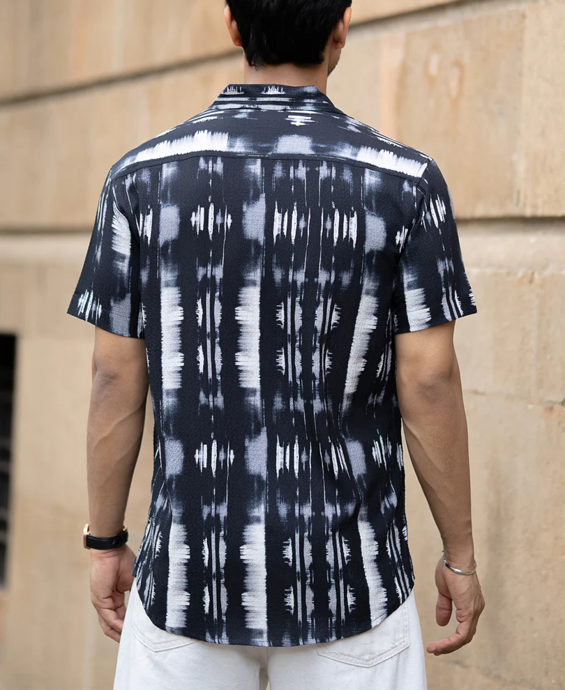 Black Abstract Printed Shirt - Image 5