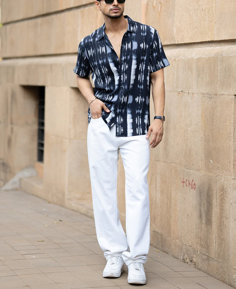 Black Abstract Printed Shirt - Image 6