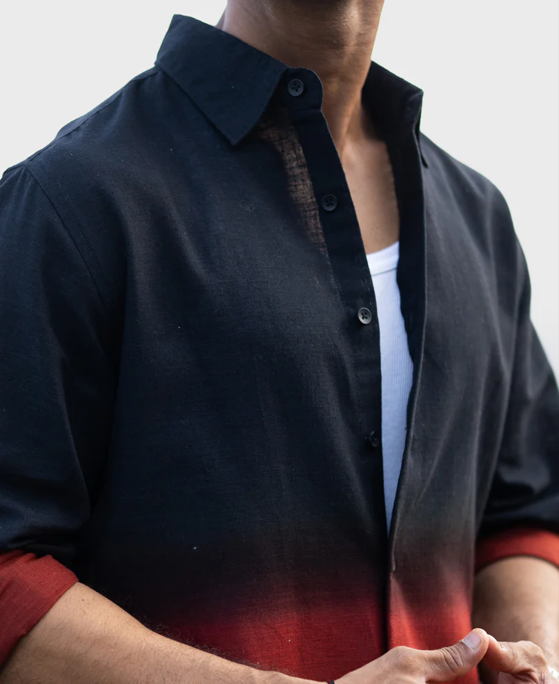 Black And Brown Ombre Shirt 100% Cotton - Image 4