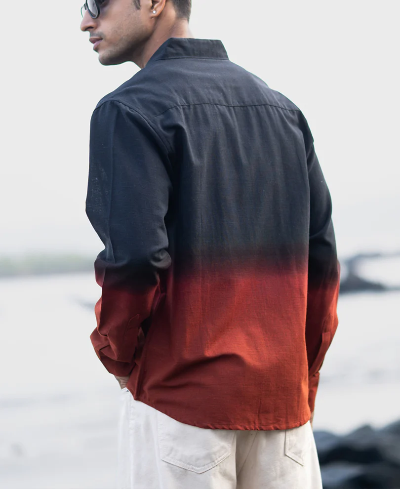 Black And Brown Ombre Shirt 100% Cotton - Image 6