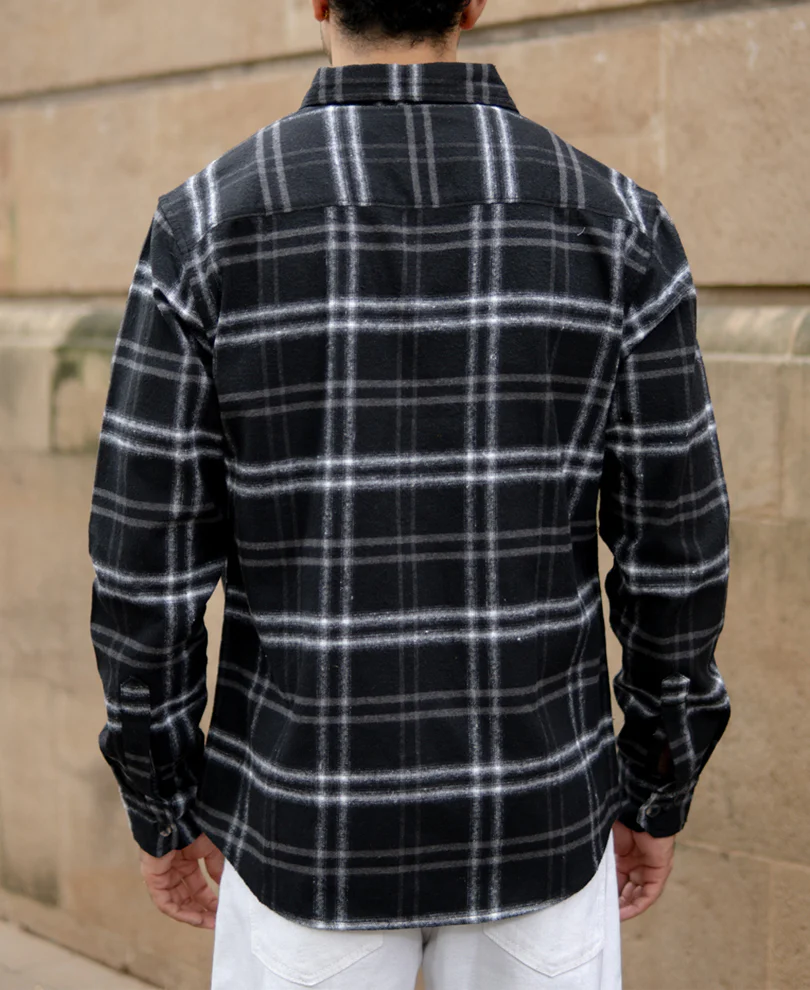 Black Brushed Checkrd Shirt - Image 5