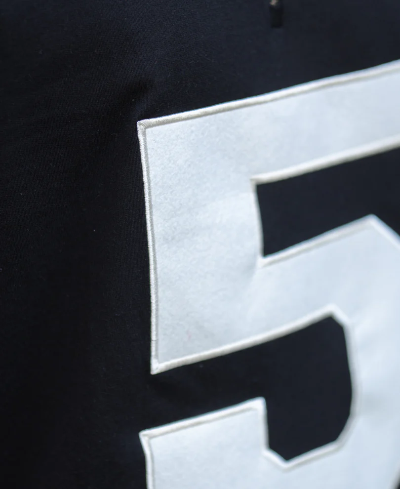 Black Contrast Applique T-Shirt 100% Cotton - Image 4