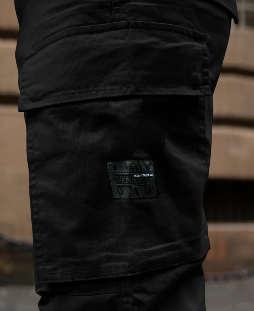 Black Cotton Cargo Trouser - Image 4