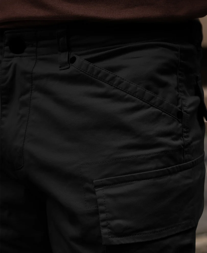 Black Cotton Cargo Trouser - Image 5