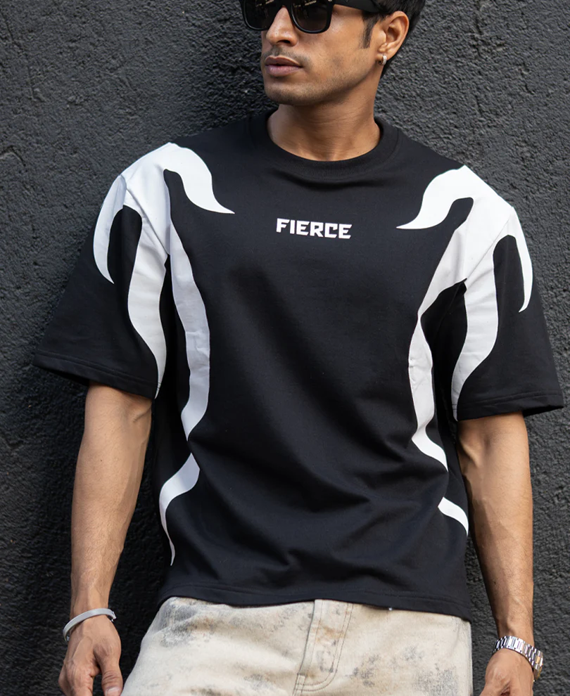 Black Graphic Oversized T-Shirt 100% Cotton - Image 2