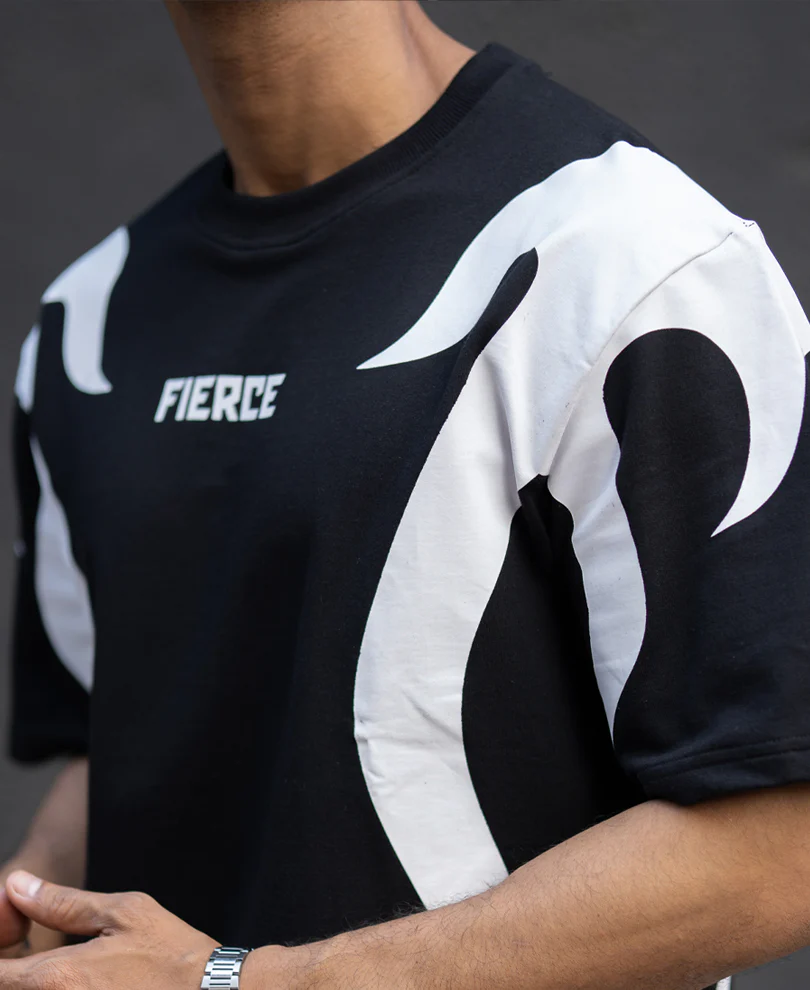 Black Graphic Oversized T-Shirt 100% Cotton - Image 4