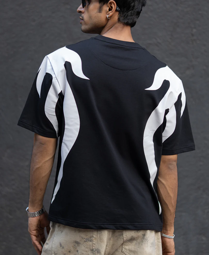 Black Graphic Oversized T-Shirt 100% Cotton - Image 5