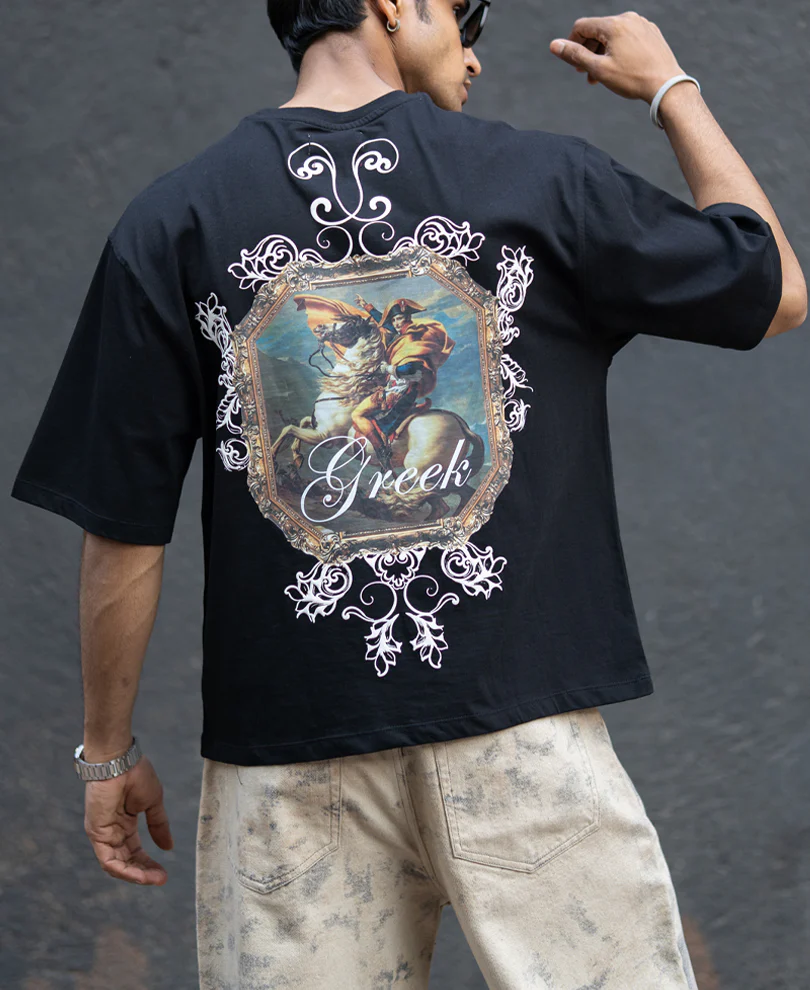 Black Greek Graphic T-Shirt 100% Cotton - Image 2