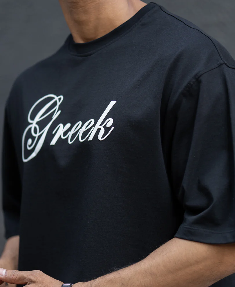 Black Greek Graphic T-Shirt 100% Cotton - Image 3
