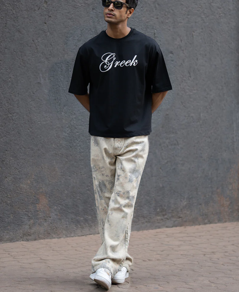 Black Greek Graphic T-Shirt 100% Cotton - Image 6