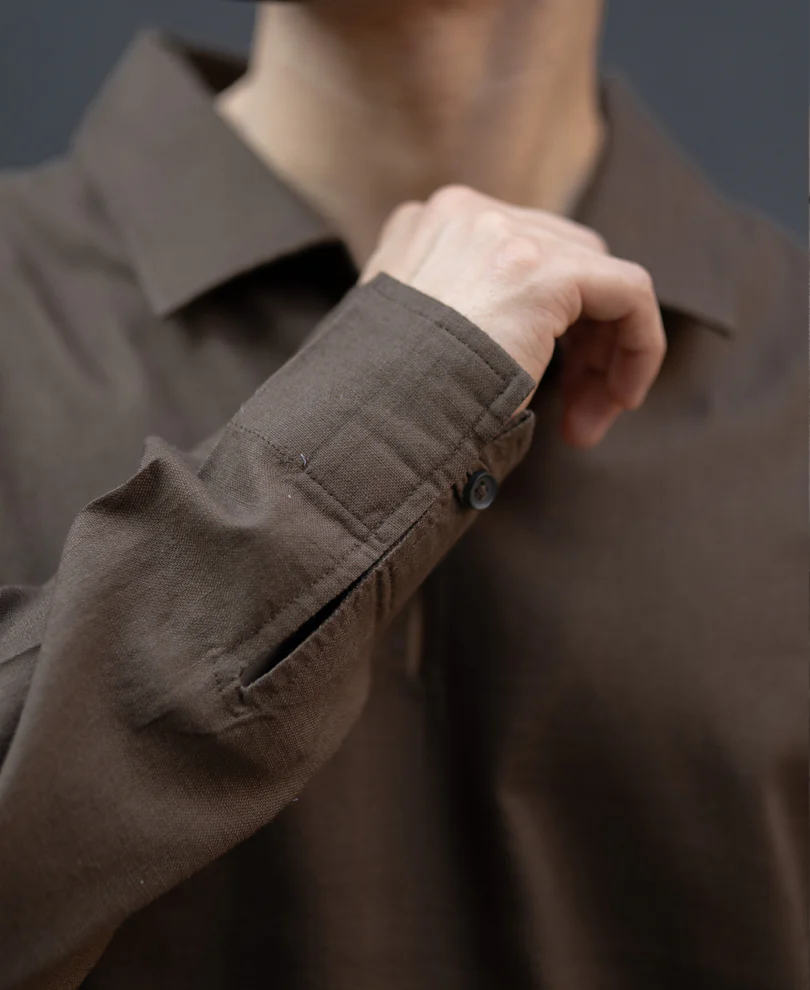 Brown Lightweight Structured Kurta Shirt 100% Cotton - Image 5