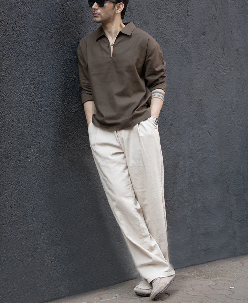 Brown Lightweight Structured Kurta Shirt 100% Cotton - Image 7