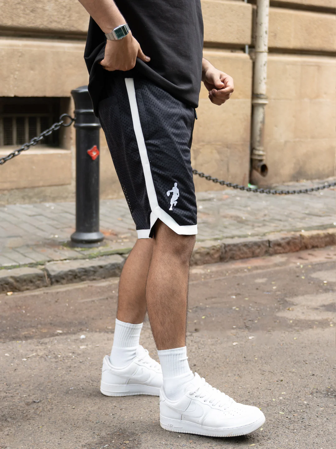 Black Mesh Basketball Short - Image 4