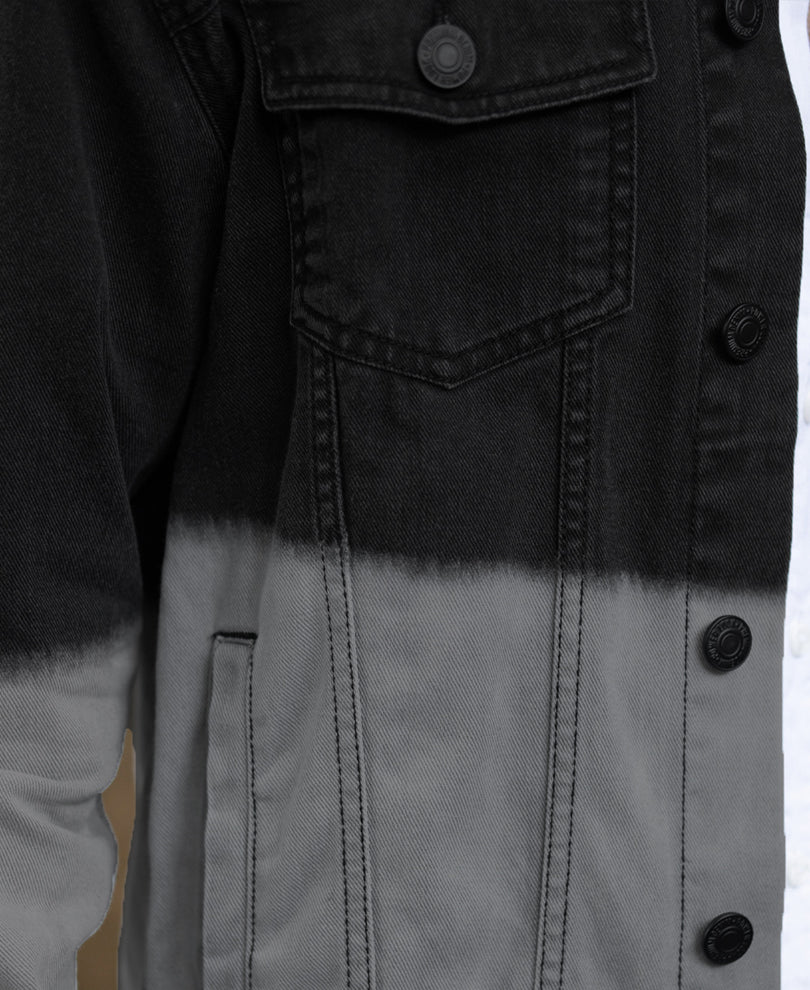 Black Ombre Denim Jacket 100% Cotton - Image 5