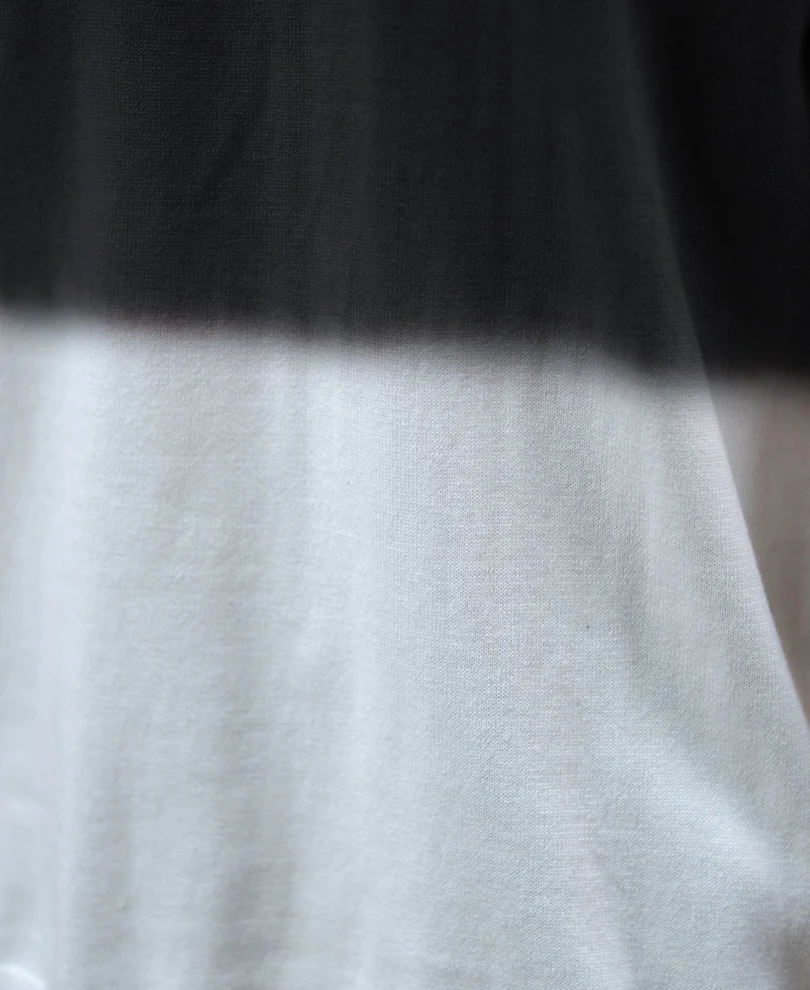 Black Ombre Knit Polo T-Shirt 100% Cotton - Image 6
