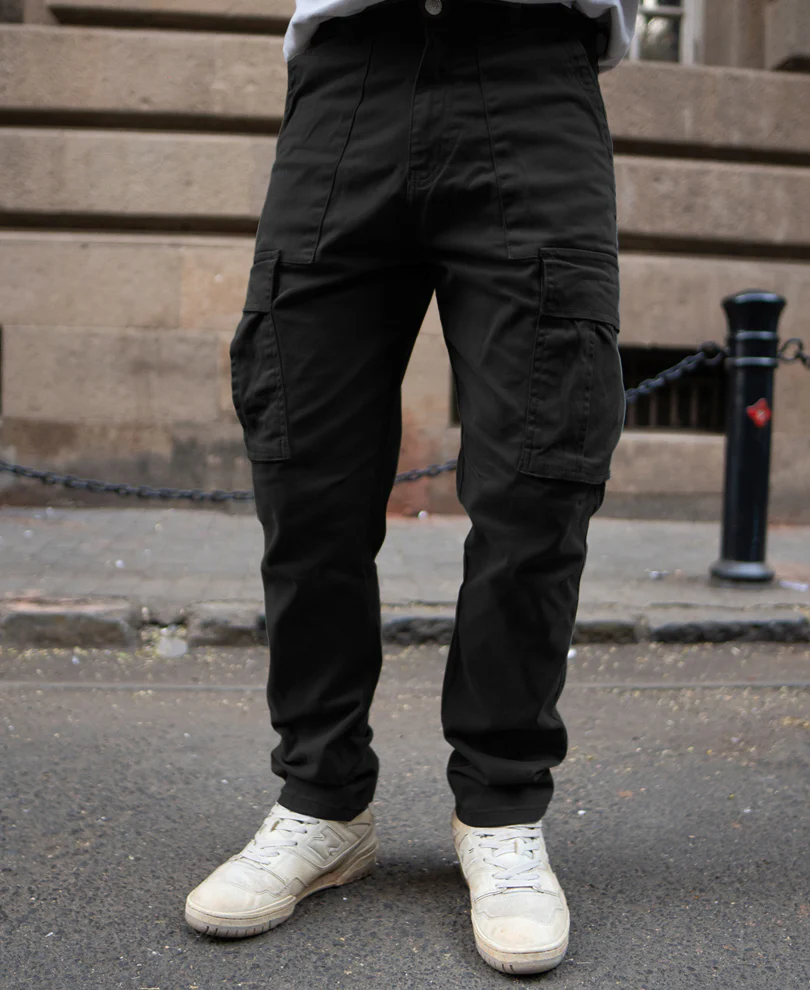 Black Regular Fit Cargo Pant With Multiple Pocket - Image 2
