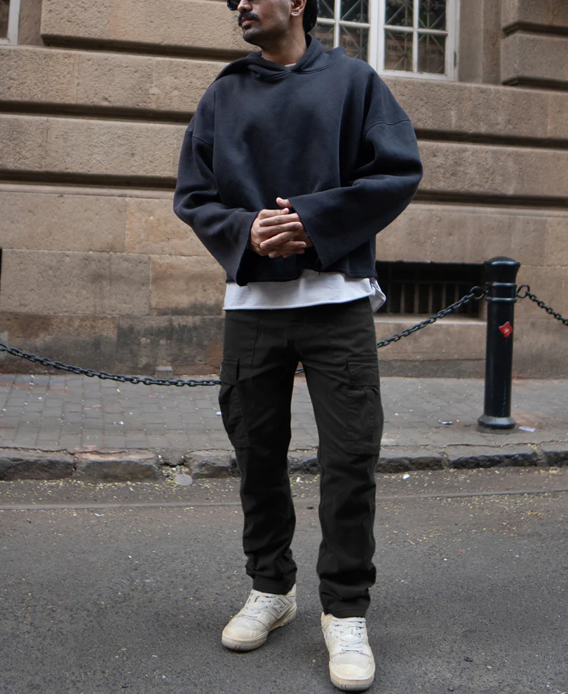 Black Regular Fit Cargo Pant With Multiple Pocket - Image 6