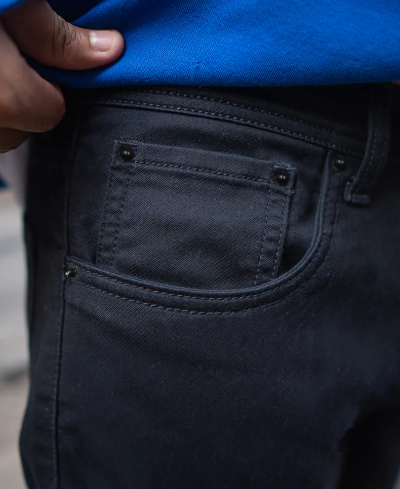 Black Regular Fit Stretchable Jeans 100% Cotton - Image 4