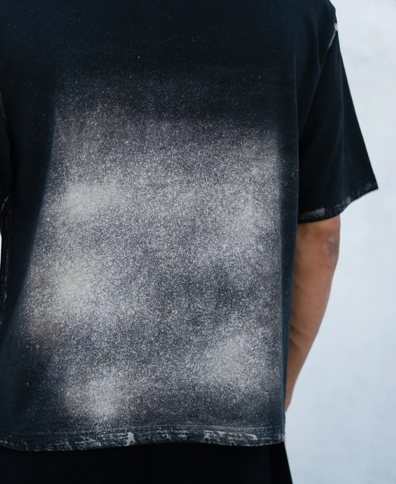 Black Sprayed Graphic T-Shirt 100% Cotton - Image 5