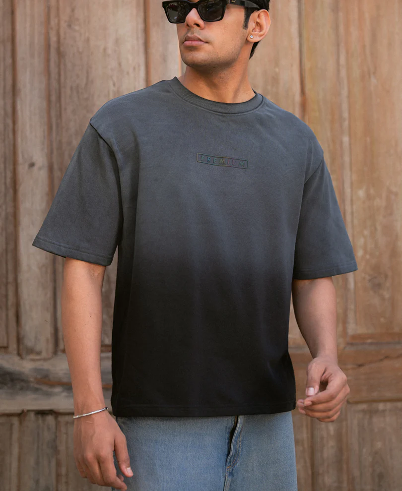 Black Sprayed Oversize T-Shirt 100% Cotton - Image 2