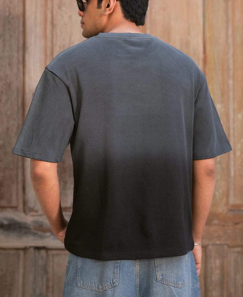 Black Sprayed Oversize T-Shirt 100% Cotton - Image 4