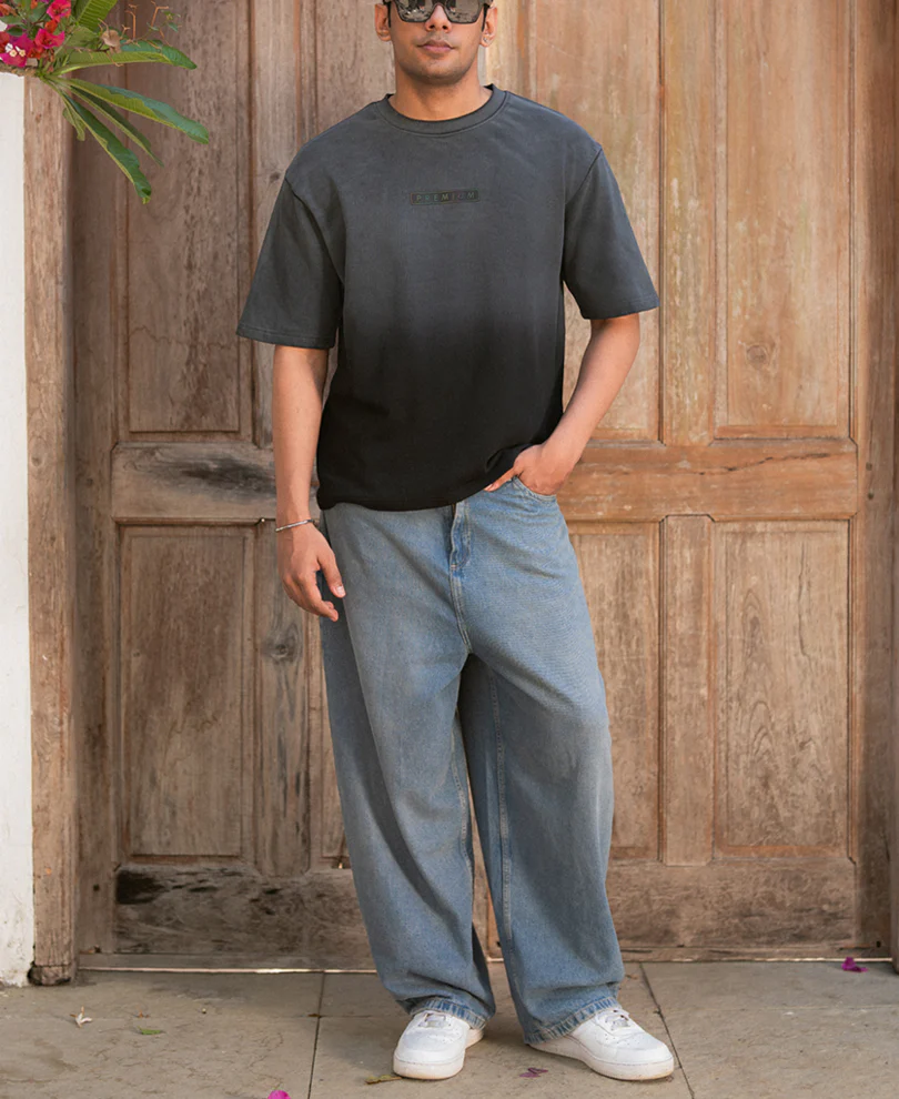 Black Sprayed Oversize T-Shirt 100% Cotton - Image 5