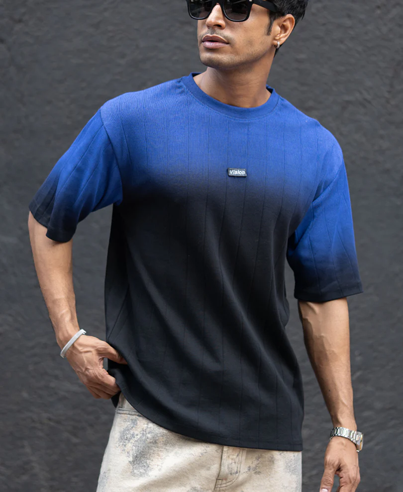 Black Sprayed Structure T-Shirt 100% Cotton - Image 2