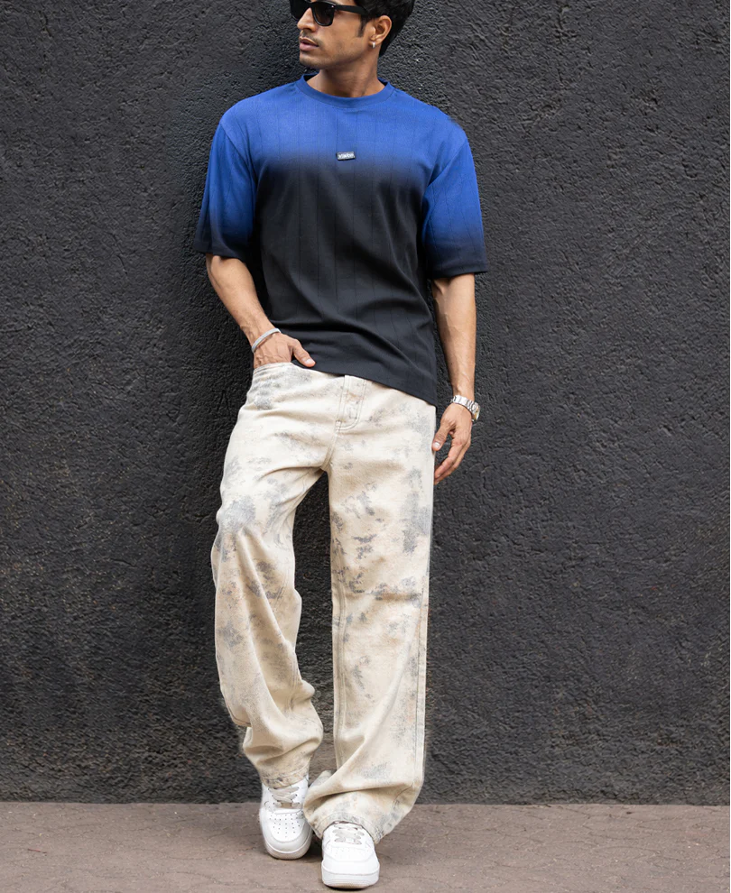 Black Sprayed Structure T-Shirt 100% Cotton - Image 6