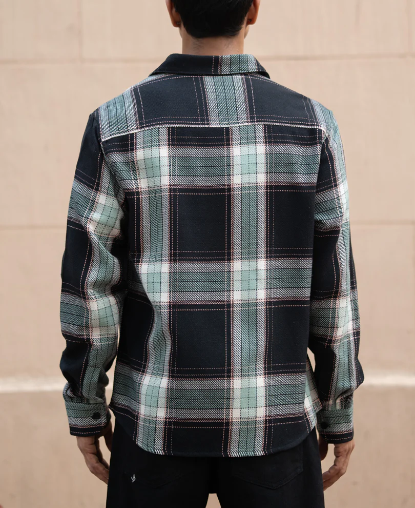 Black Structure Checks Shirt - Image 6