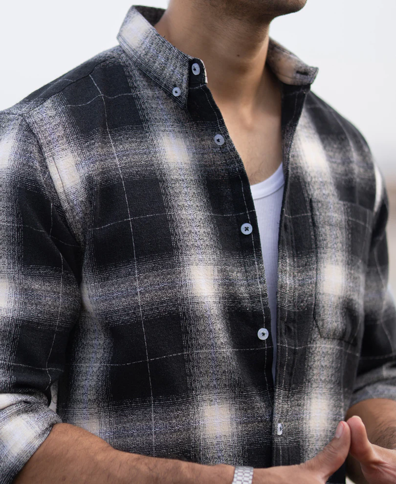 Black Structured Button Down Shirt - Image 4