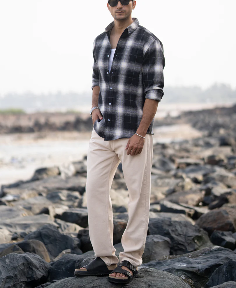 Black Structured Button Down Shirt - Image 7