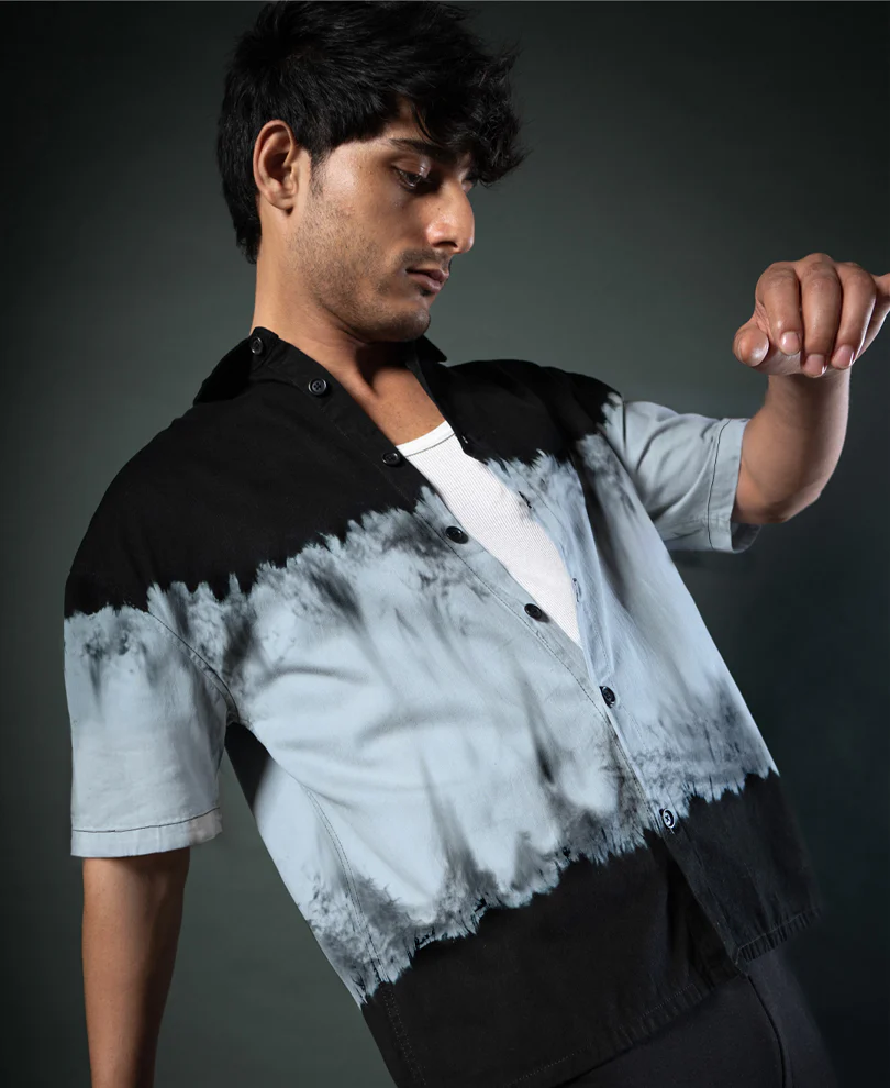 Black Tie-Dye Boxy Shirt 100% Cotton - Image 3