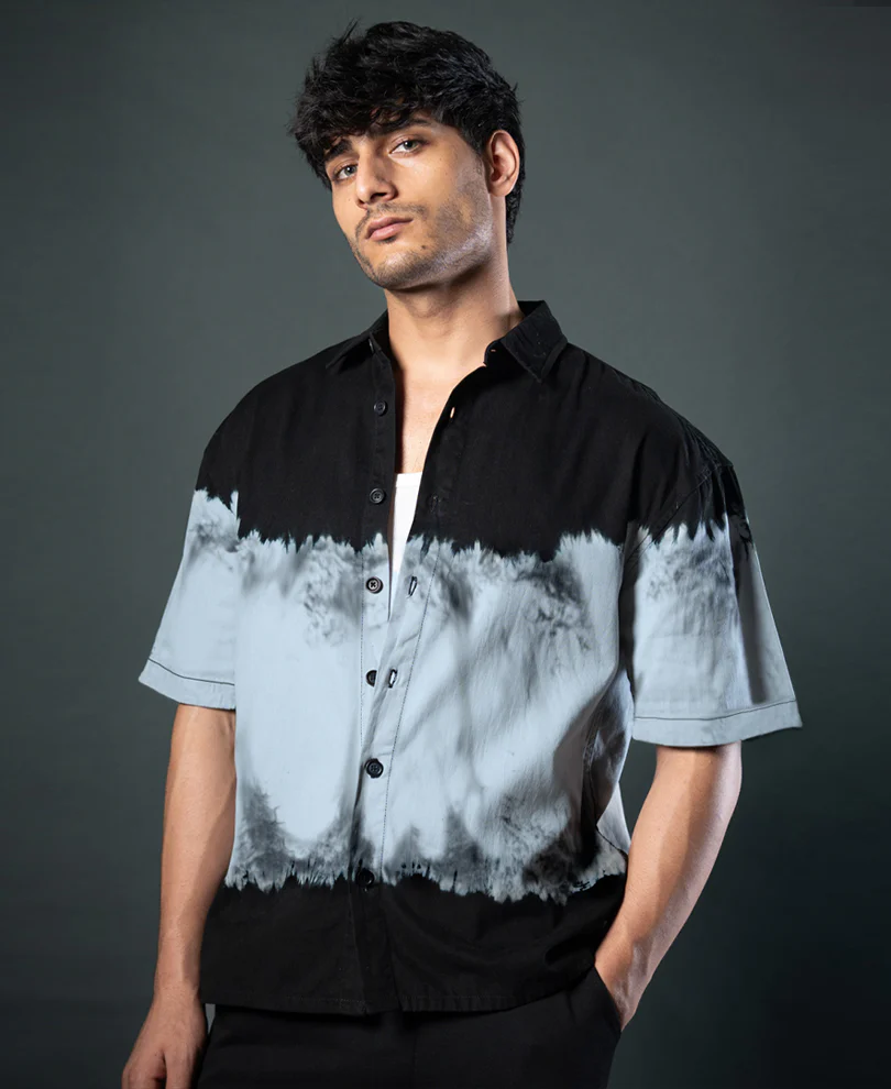 Black Tie-Dye Boxy Shirt 100% Cotton - Image 4