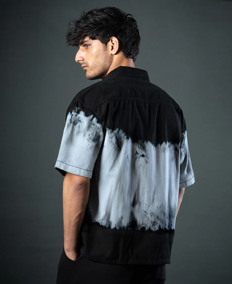 Black Tie-Dye Boxy Shirt 100% Cotton - Image 6