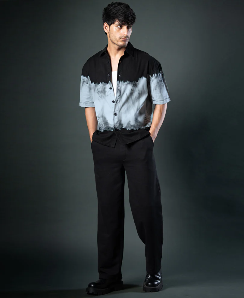 Black Tie-Dye Boxy Shirt 100% Cotton - Image 7