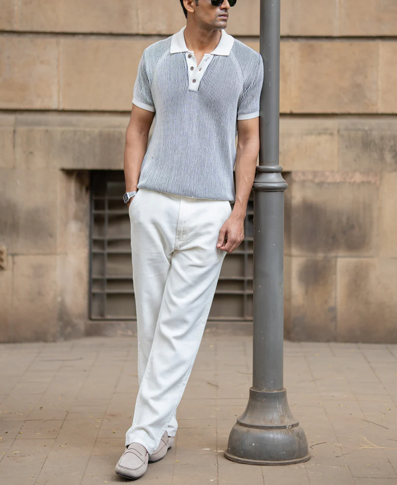 Black & White Knit T-Shirt 100% Cotton - Image 6