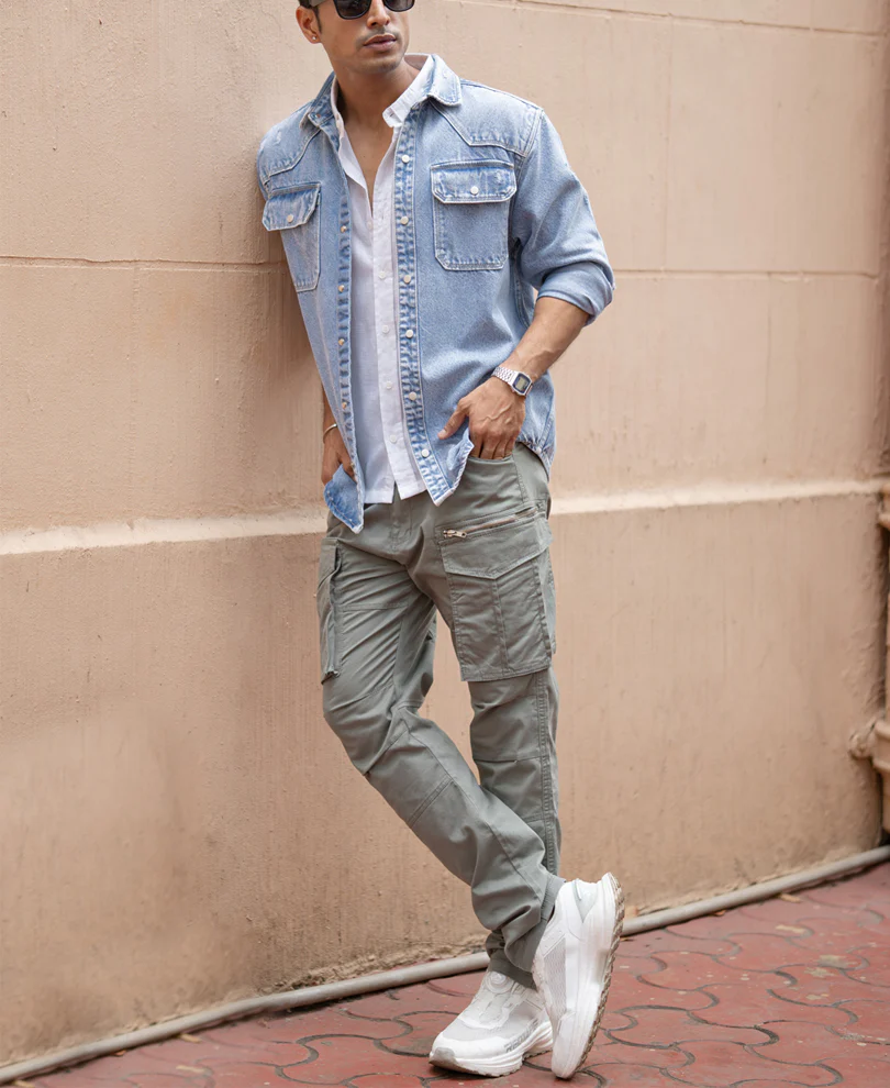 Blue Denim Regular Fit Full Sleeves Shirt 100% Cotton - Image 7